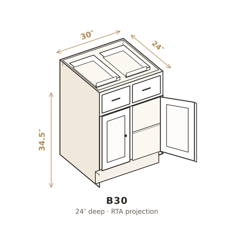Roasted Espresso Shaker Base Cabinet 30"