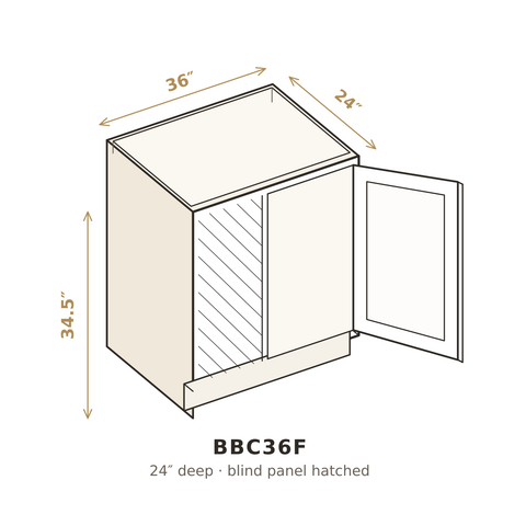 Roasted Espresso Shaker Full Height Blind Corner Base 36"
