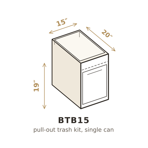 Heritage Antique White Pull-Out Trash Kit 15" (Rev-A-Shelf)