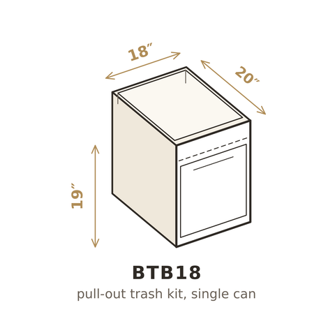 Midnight Black Shaker Pull-Out Trash Kit 18" (Rev-A-Shelf)