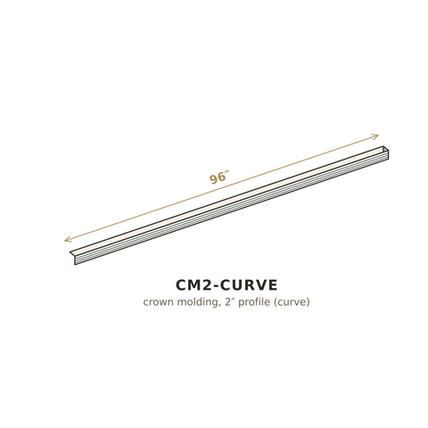 Deep Ocean Blue Crown Molding 2" (Curve)