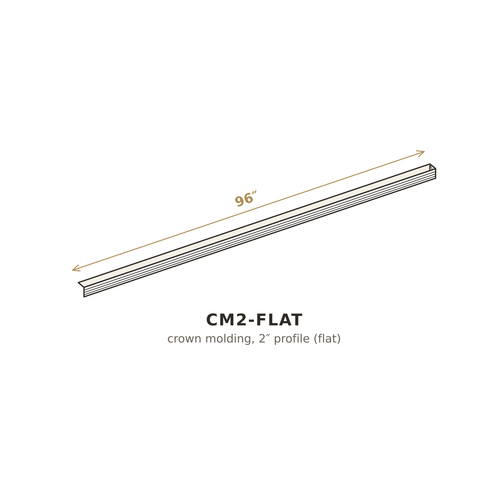 Harvest Oak Shaker Crown Molding 2" (Flat)
