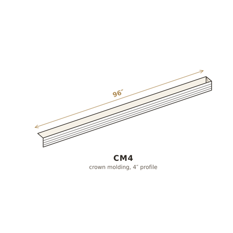 Roasted Espresso Shaker Crown Molding 4" (Curve)