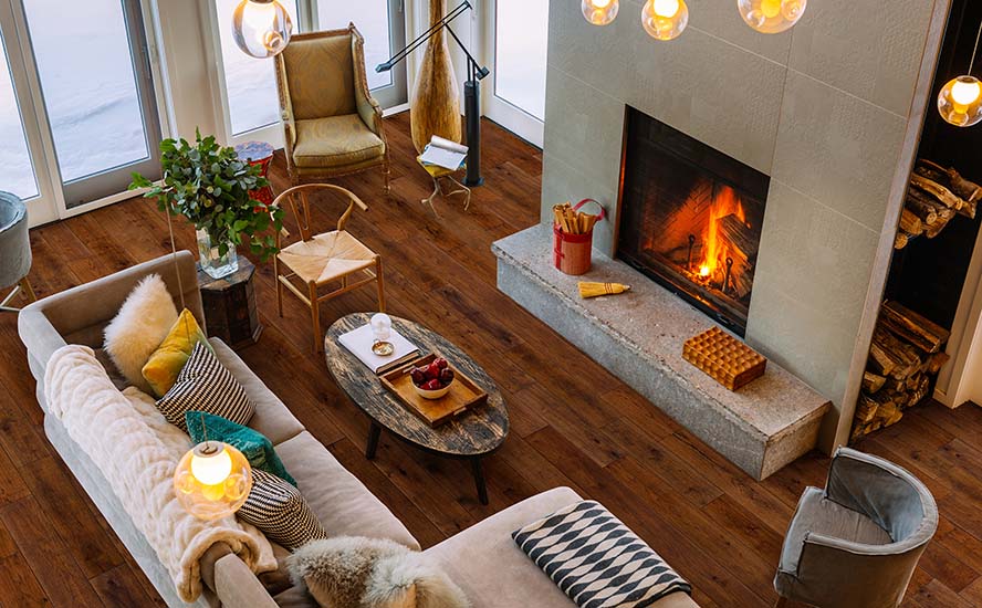 Hickory Flint engineered hardwood room scene