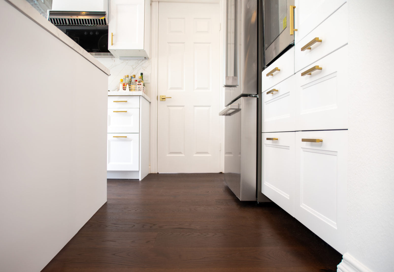 Living room floored in Allora Ventasso dark brown European Oak engineered hardwood plank flooring