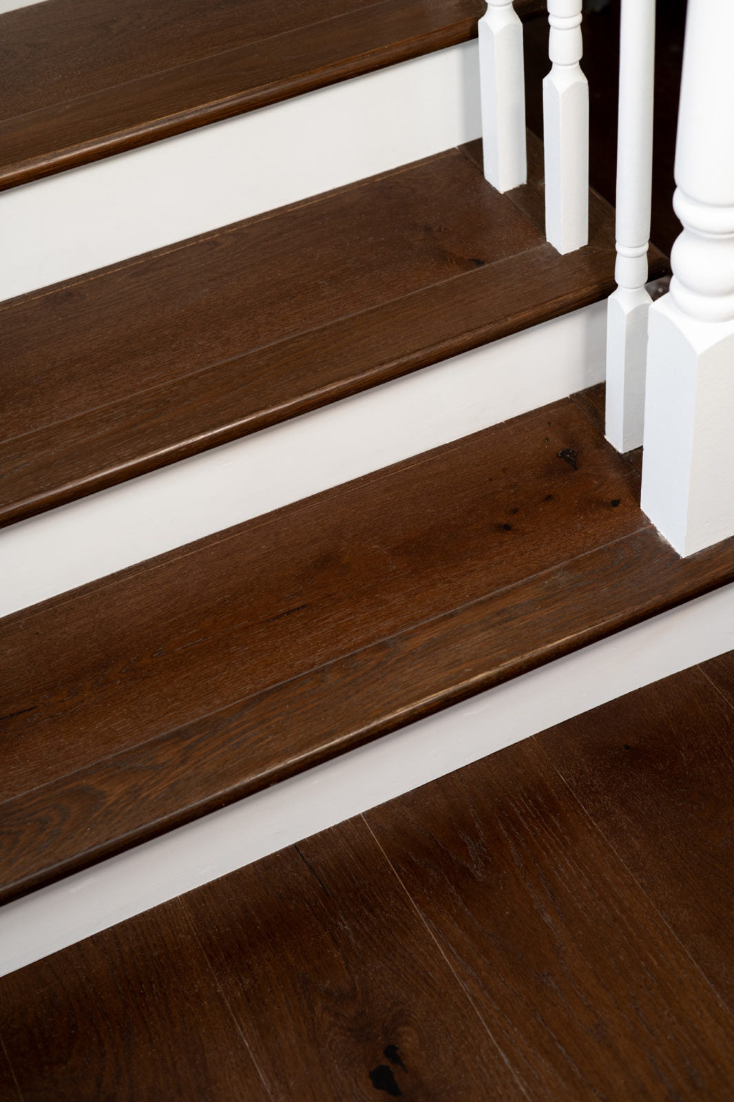 Living room floored in Allora Ventasso dark brown European Oak engineered hardwood plank flooring