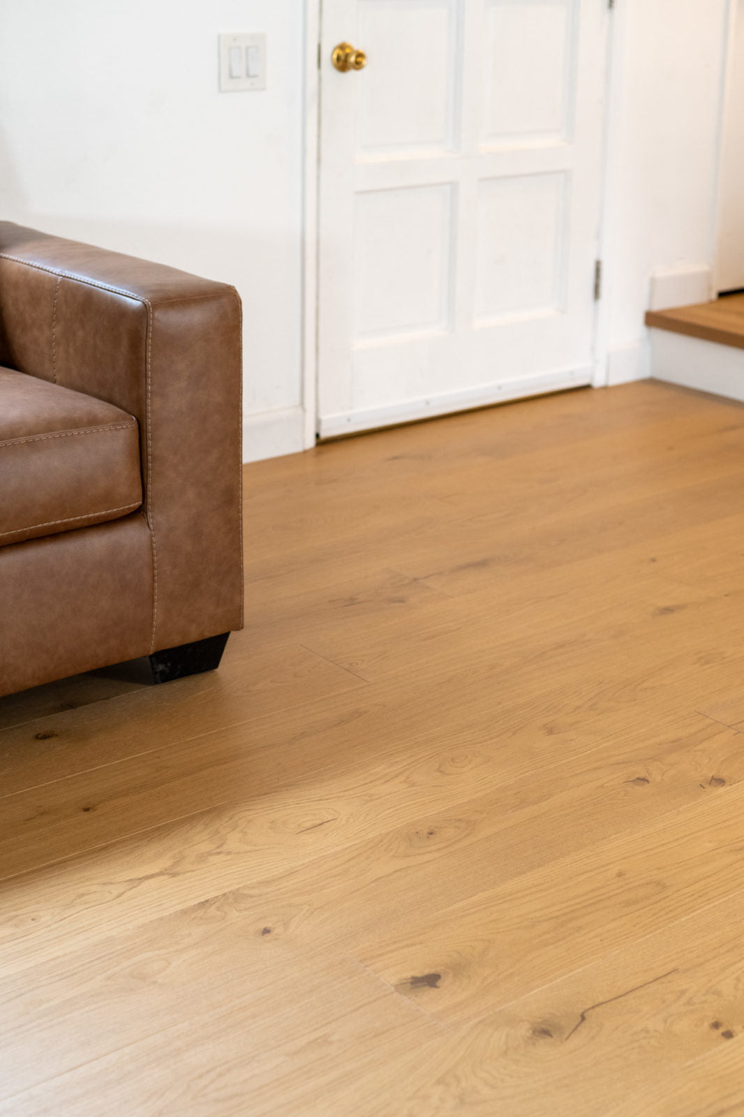 Allora Volto European Oak engineered hardwood flooring installed in an open-concept living space.