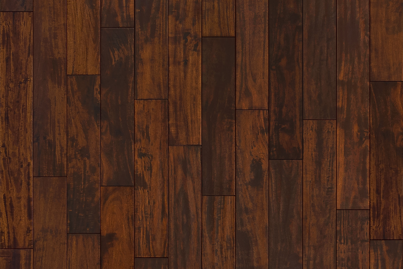 Garrison Exotics Black Walnut 5-inch engineered hardwood plank with distressed surface and pillowed edges
