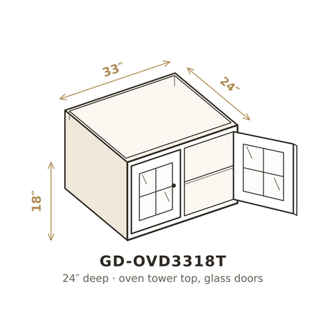 Midnight Black Shaker Clear Glass Doors for OVD3318T