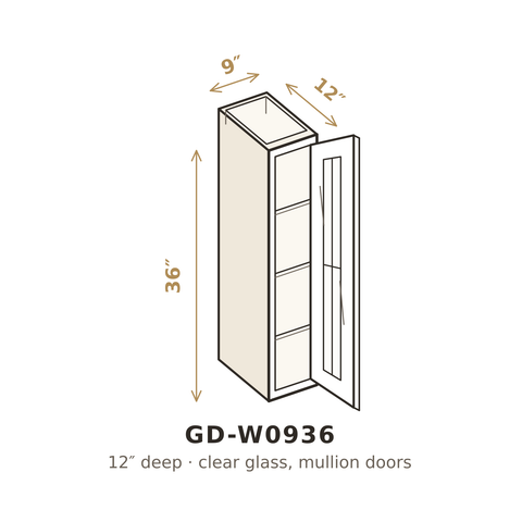 Roasted Espresso Shaker Clear Glass Doors for W0936