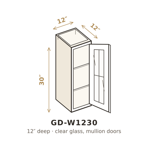 Misty Light Grey Clear Glass Doors for W1230
