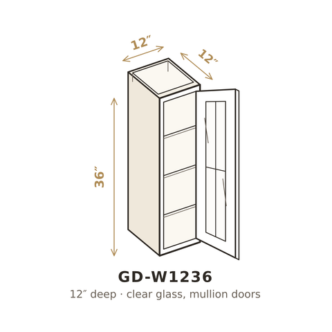 Misty Light Grey Clear Glass Doors for W1236