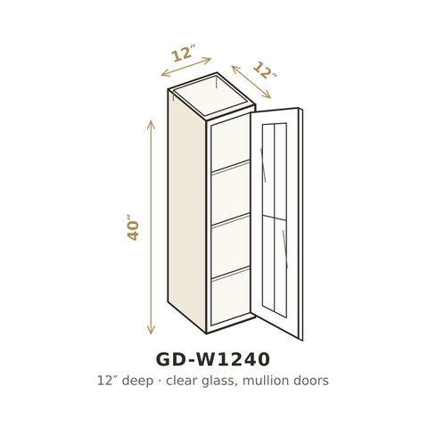 Midnight Black Shaker Clear Glass Doors for W1240