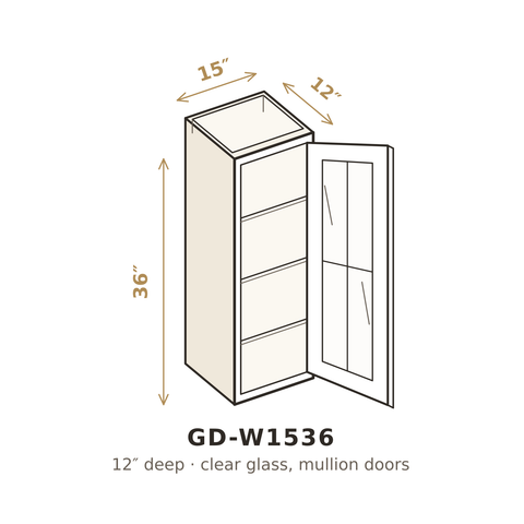 Midnight Black Shaker Clear Glass Doors for W1536