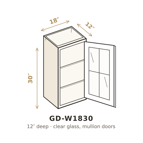 Midnight Black Shaker Clear Glass Doors for W1830