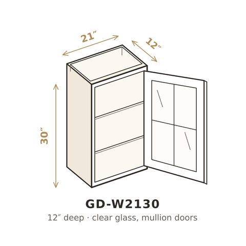 Midnight Black Shaker Clear Glass Doors for W2130