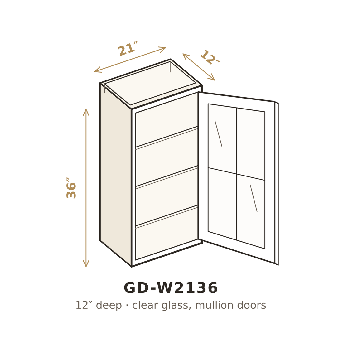 Heritage Antique White Clear Glass Doors for W2136