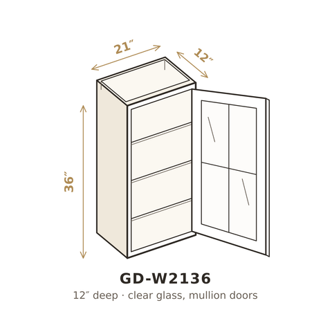 Midnight Black Shaker Clear Glass Doors for W2136