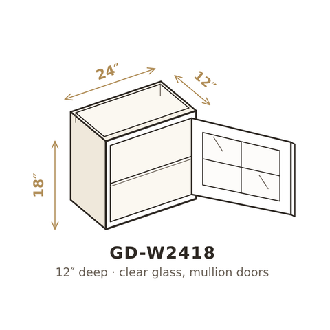 Roasted Espresso Shaker Clear Glass Doors for W2418