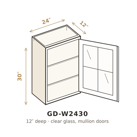 Roasted Espresso Shaker Clear Glass Doors for W2430