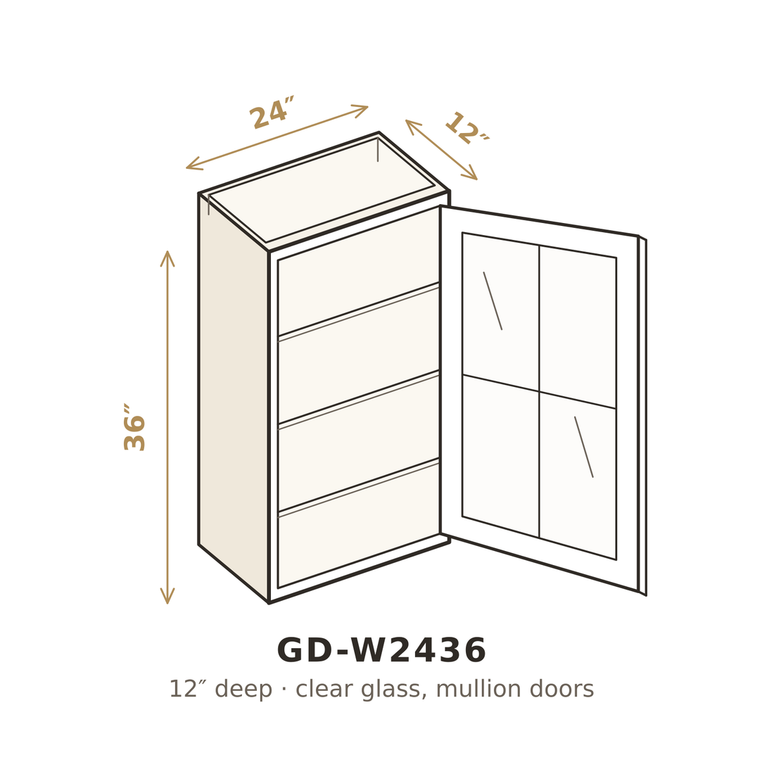 Midnight Black Shaker Clear Glass Doors for W2436
