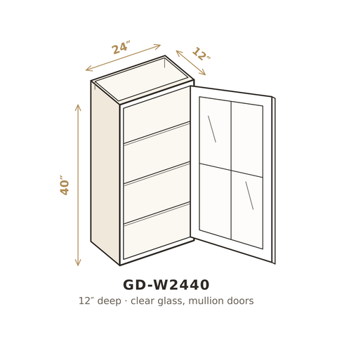 Roasted Espresso Shaker Clear Glass Doors for W2440