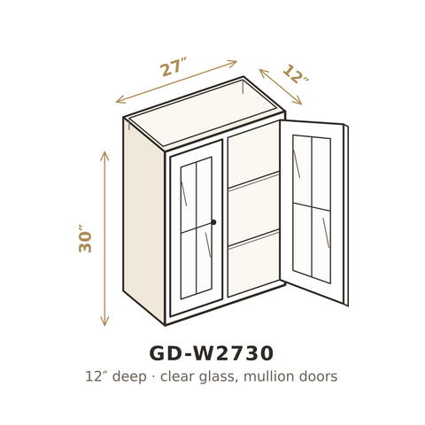 Roasted Espresso Shaker Clear Glass Doors for W2730