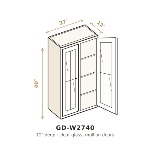Roasted Espresso Shaker Clear Glass Doors for W2740