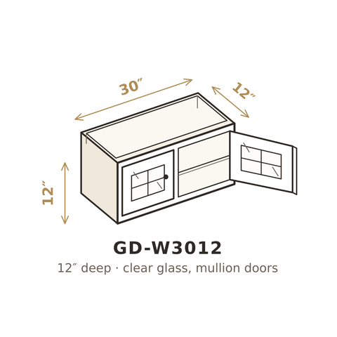 Misty Light Grey Clear Glass Doors for W3012