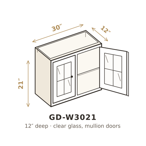 Misty Light Grey Clear Glass Doors for W3021