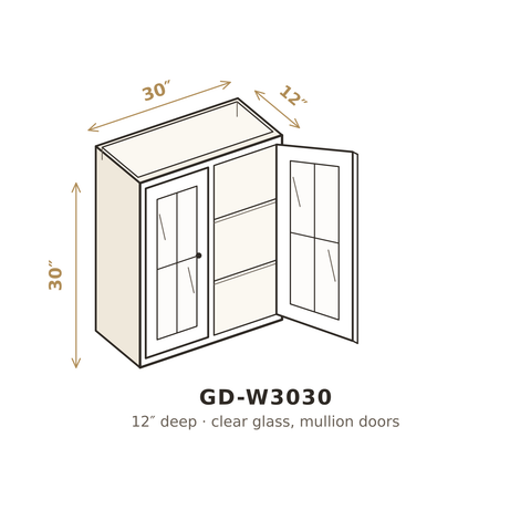 Midnight Black Shaker Clear Glass Doors for W3030