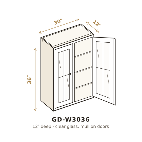 Midnight Black Shaker Clear Glass Doors for W3036