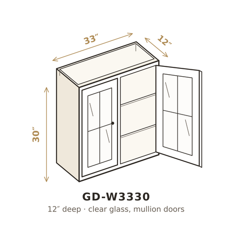 Roasted Espresso Shaker Clear Glass Doors for W3330