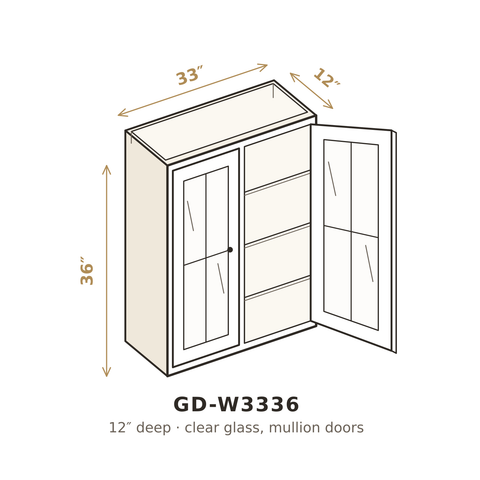 Roasted Espresso Shaker Clear Glass Doors for W3336