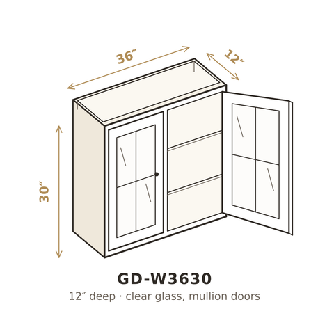 Roasted Espresso Shaker Clear Glass Doors for W3630