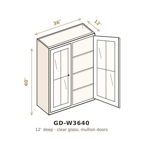 Roasted Espresso Shaker Clear Glass Doors for W3640