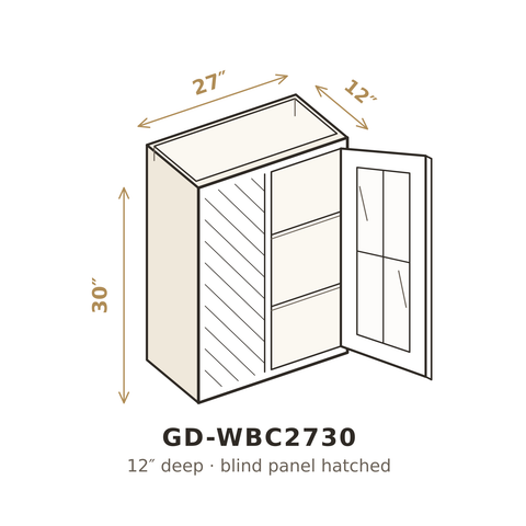 Misty Light Grey Clear Glass Doors for WBC2730