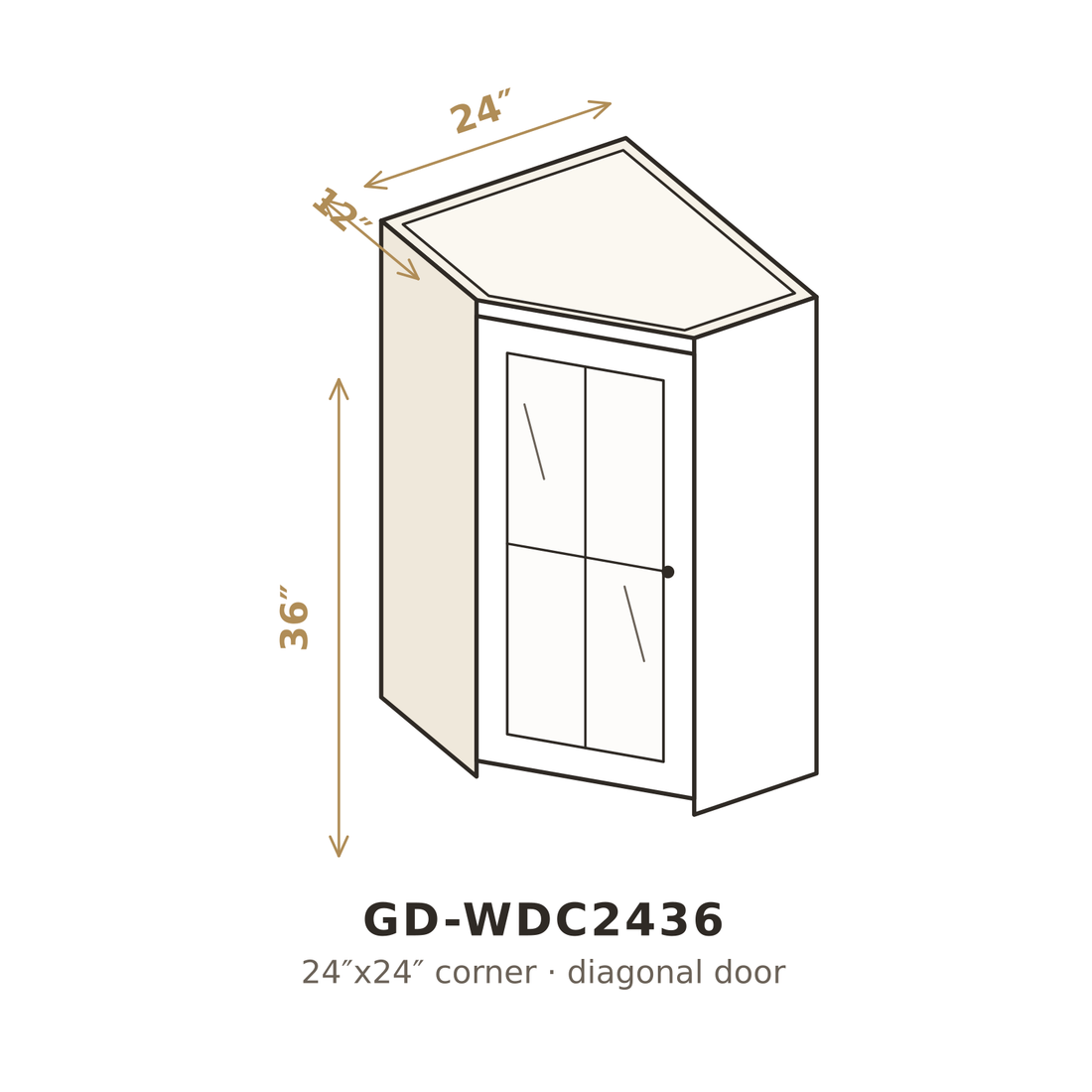 Roasted Espresso Shaker Clear Glass Doors for WDC2436