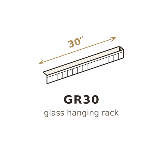 Roasted Espresso Shaker Glass Hanging Rack 30"