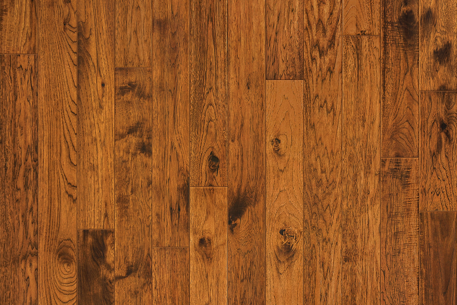 Garrison II Distressed Chateau hickory engineered hardwood, 5-inch plank with hand-distressed surface and pillowed edge