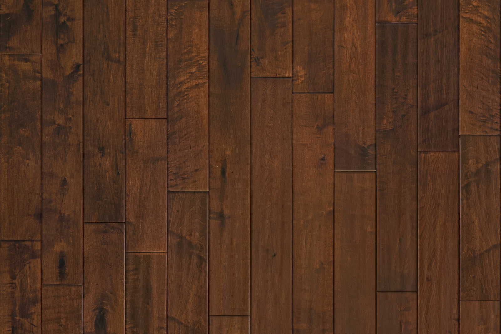 Garrison II Distressed Espresso 5-inch hand-distressed Maple engineered hardwood plank with pillowed edges