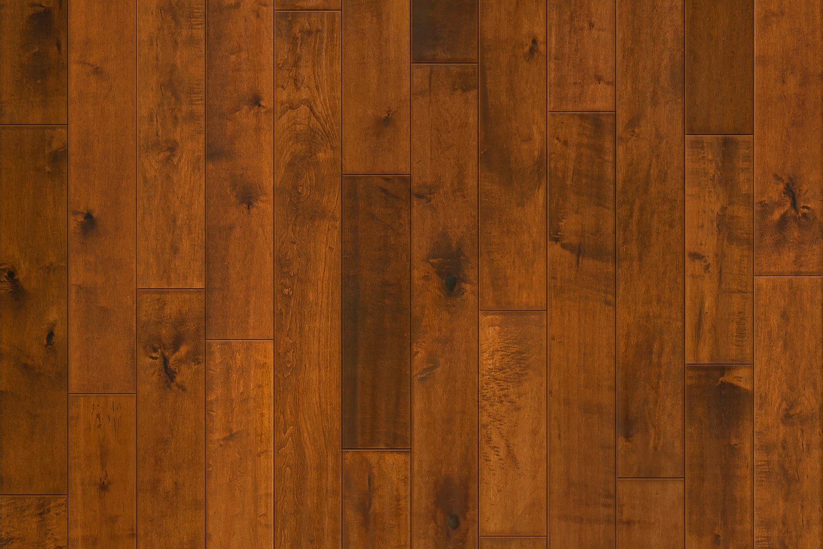 Garrison II Distressed Latte engineered hardwood, 5-inch hand-distressed Maple plank with pillowed edge, dark finish