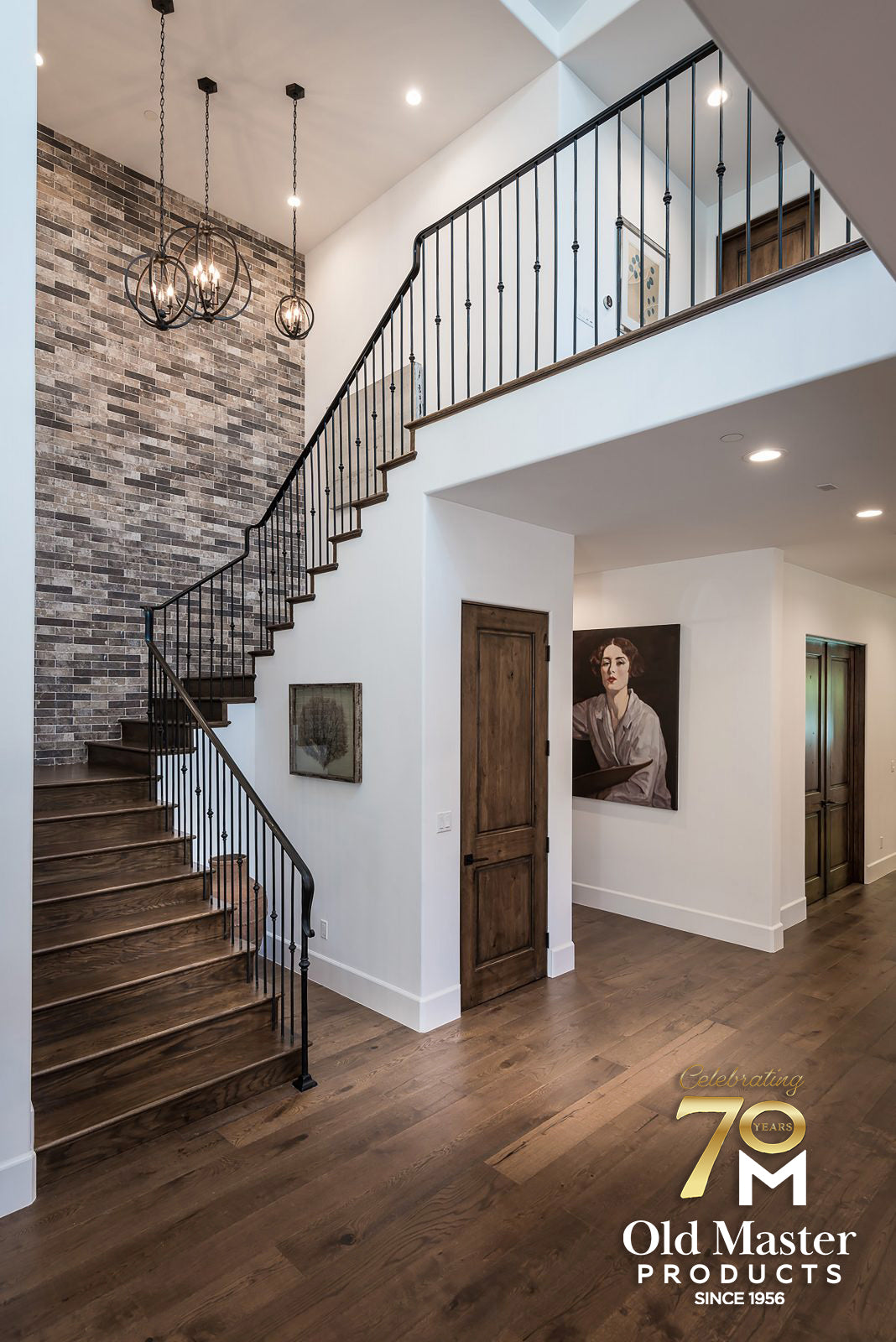 Room scene with Garrison Legends Brigitte wide-plank engineered oak flooring in warm rustic brown tones