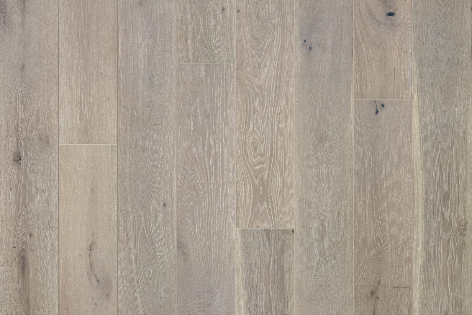 Garrison Legends Paria engineered hardwood, 10-1/4-inch European Oak plank with light wire-brush finish in cool beige and gray