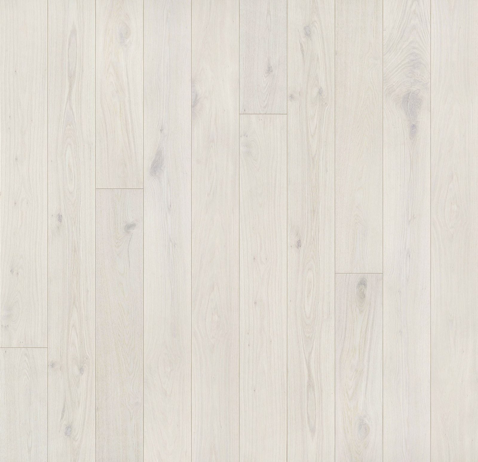 Close-up of Allora Luna European Oak engineered hardwood plank showing off-white tone and wire-brushed texture