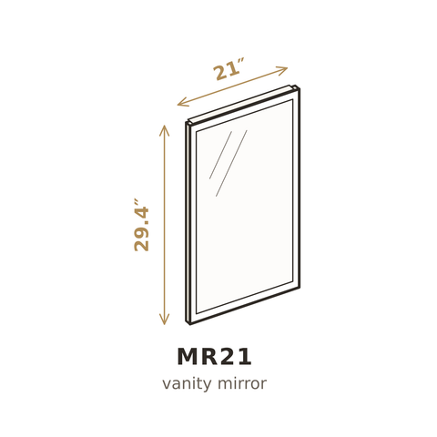 Misty Light Grey Vanity Mirror 21"