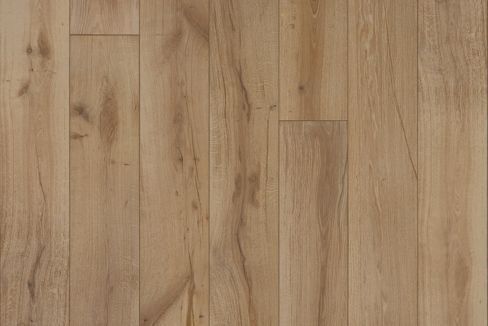 Garrison Private Selection Mirage engineered hardwood, 8-5/8-in European Oak plank with light wire-brush finish and micro-beveled edges.