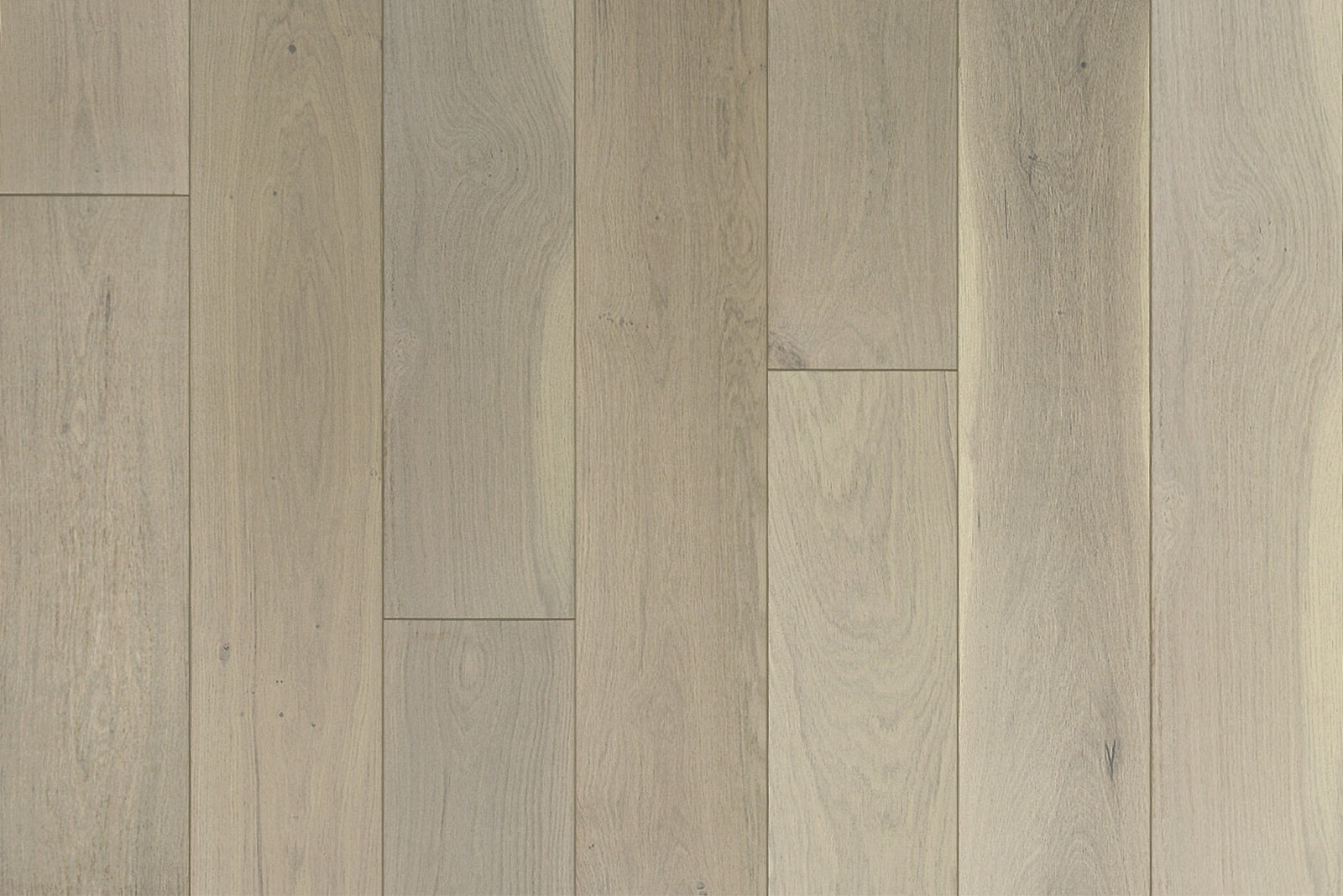 Garrison Private Selection Dune engineered hardwood, 8-5/8-inch European Oak plank with light wire-brush grey finish
