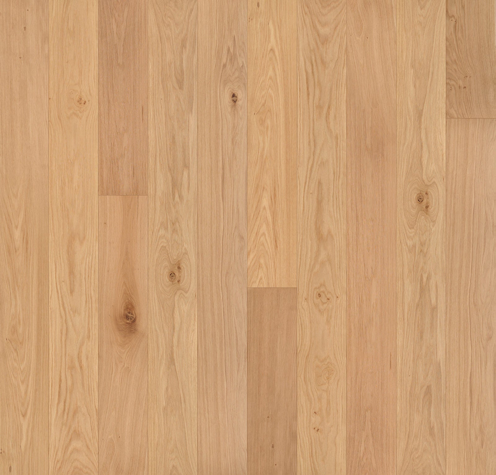 Close-up of Allora Sella European Oak engineered hardwood plank in light tan with wire-brushed texture.