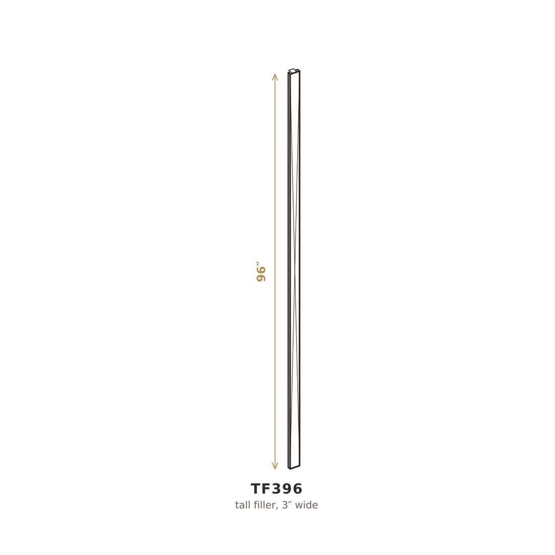 Toasted Maple Walnut Tall Filler 3" x 96"